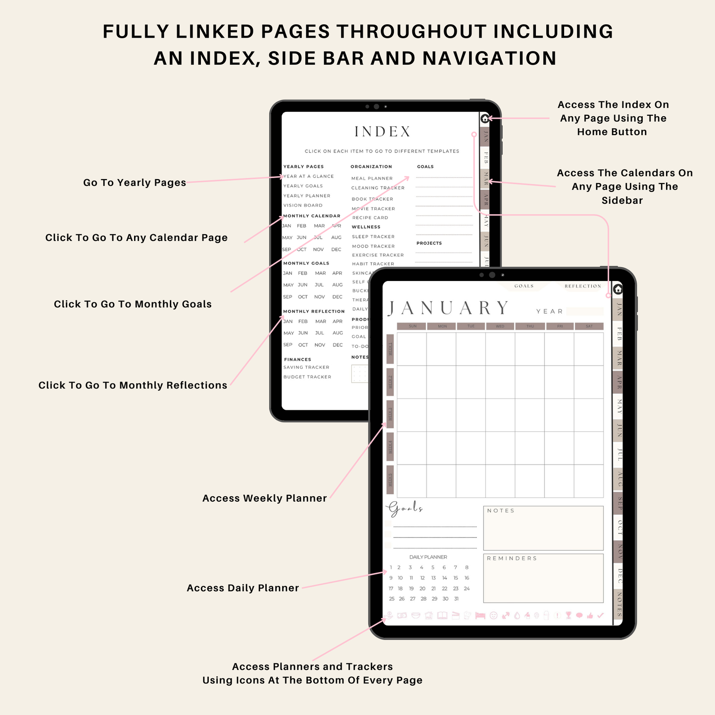 Glow Getter Digital Planner | Ultimate All-In-One Undated Planner