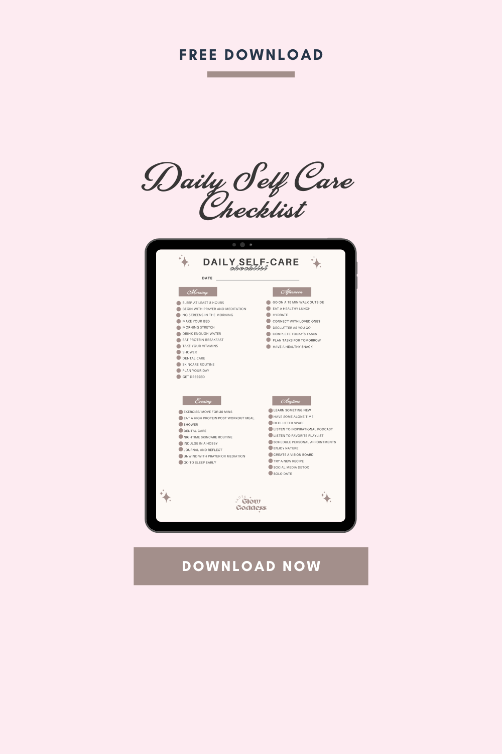 Daily Self Care Checklist